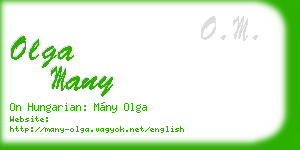olga many business card