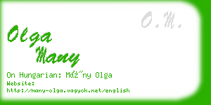 olga many business card